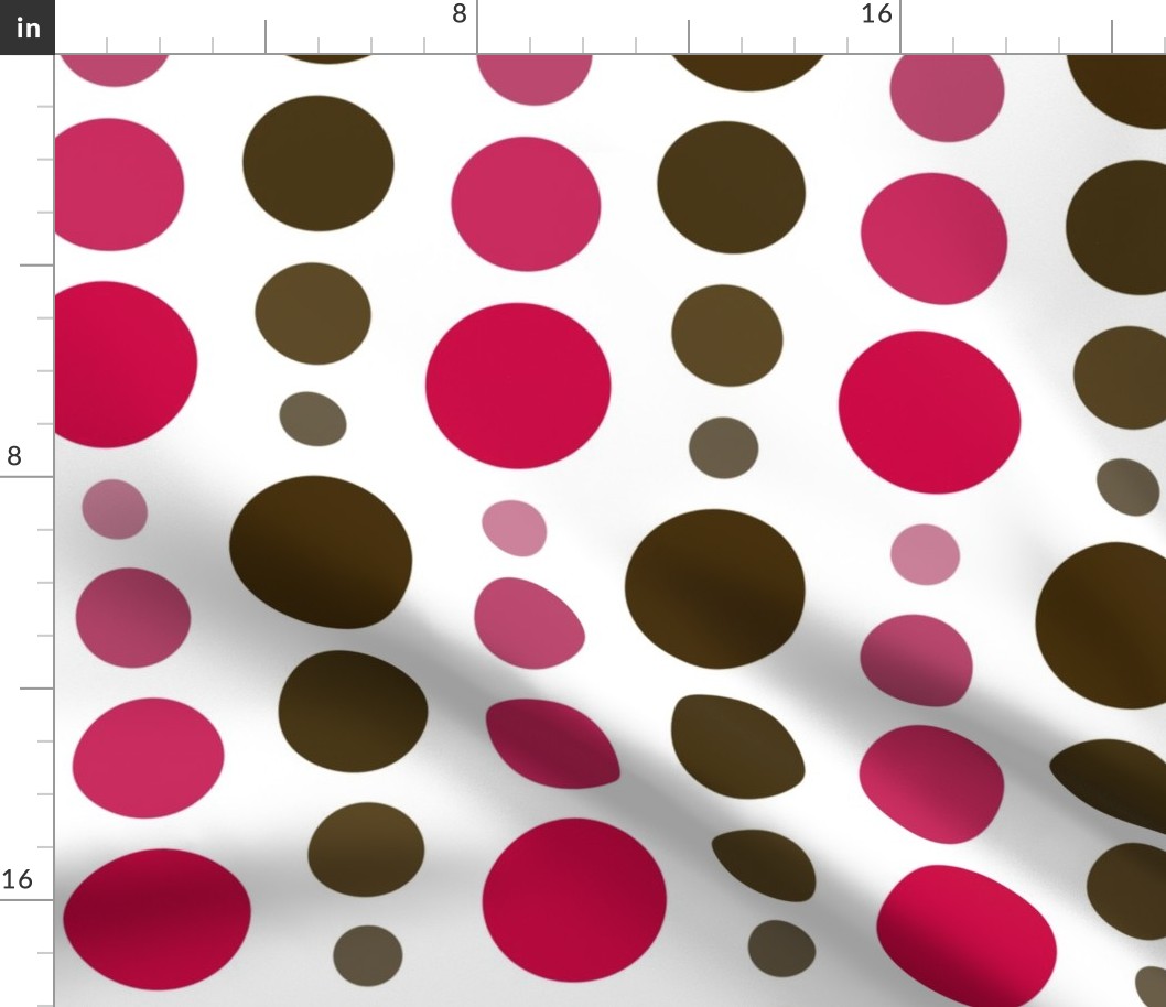 Brown Sepia & Fuchsia Red Ombre Spots