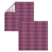 curledHoundBlockprintPurpleOnOrangeOnPurple--croppeded