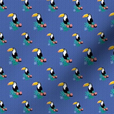 Toucan Floral Jungle blue dot (mini)