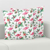 Watercolor flamingo dream garden jungle 