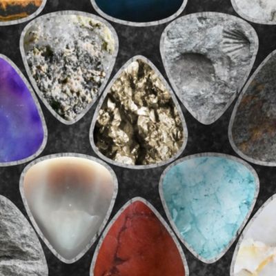 Rockin' Rocks - silver Geology Guitar picks large