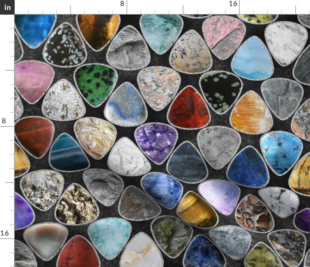 Rockin' Rocks - silver Geology Guitar picks large