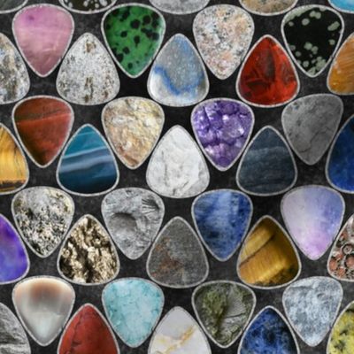 Rockin' Rocks - silver Geology Guitar picks medium