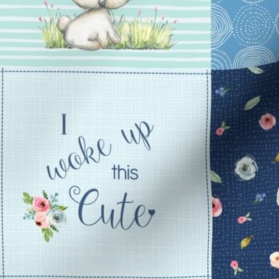 Woodland Friends Nursery Patchwork Quilt -  Wholecloth Deer Fox Raccoon Bunny (Navy Pink) GingerLous