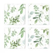 SEAMLESS watercolor Larger leaves Pattern-1