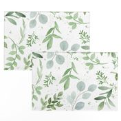 SEAMLESS watercolor Larger leaves Pattern-1