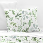 SEAMLESS watercolor Larger leaves Pattern-1
