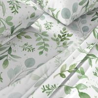 SEAMLESS watercolor Larger leaves Pattern-1