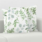 SEAMLESS watercolor Larger leaves Pattern-1