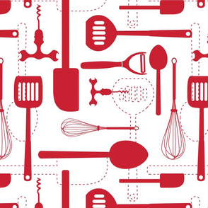 Kitchen Utensils in Red