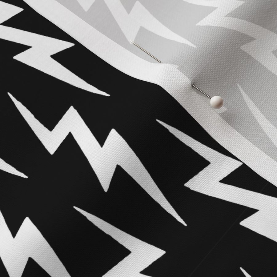 White Lightning Bolts Fabric | Spoonflower