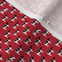 (MICRO SCALE) cows on red - farm fabric - C18BS