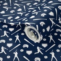 (MICRO SCALE) baseball fabric - navy B18BS