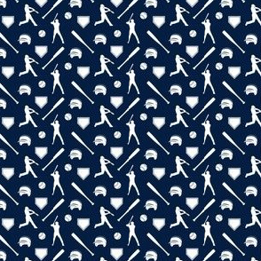 (MICRO SCALE) baseball fabric - navy B18BS