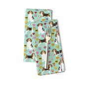 beagle emoji cute funny dog breed fabric mint