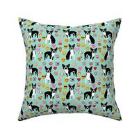 boston terrier emoji cute funny dog breed fabric mint