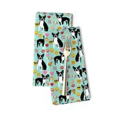 boston terrier emoji cute funny dog breed fabric mint