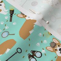 corgi detective sherlock holmes dog fabric bright 