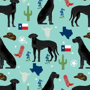 great dane texas dog breed state fabric blue