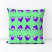 Large - Digitally Hand Drawn Purple Octopus on Pastel Green