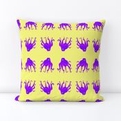 Large - Digitally Hand Drawn Purple Octopus Swim Meet  on Pastel Yellow