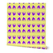 Small - Digitally Hand Drawn Purple Octopus Swim Meet on pastel yellow