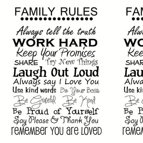 complete family rules 9 x 11