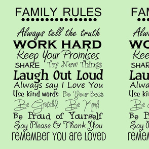 complete family rules green