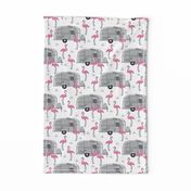 vintage silver trailers-and-flamingos-on-white