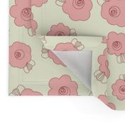 Fluffy Flowers – Pink on Cream