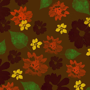 Floral Garden Brown