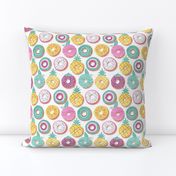 Small scale // Undercover donuts // white background pastel colors fruit donuts