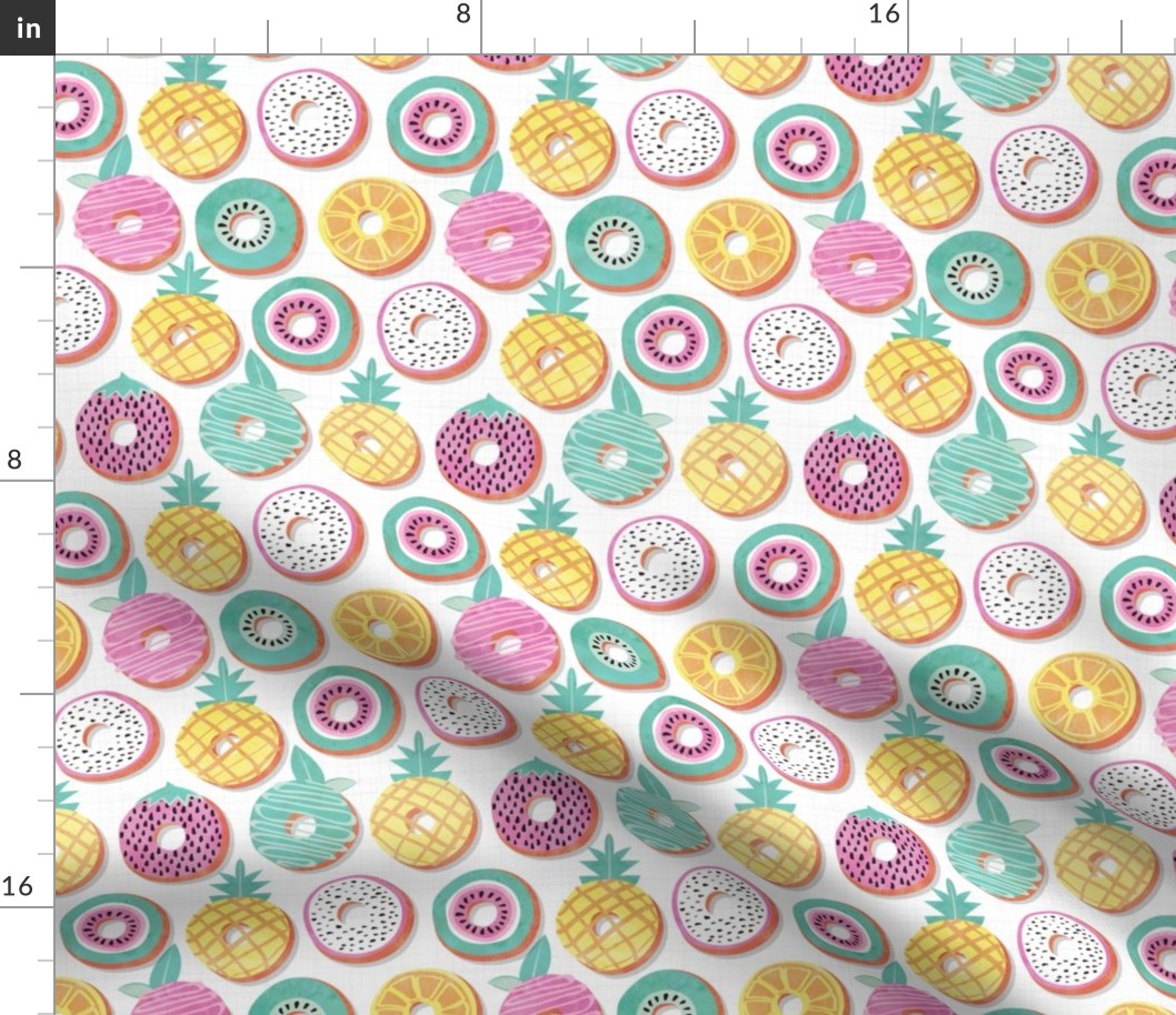 Small scale // Undercover donuts // white background pastel colors fruit donuts