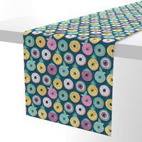 Small scale // Undercover donuts // turquoise background pastel colors fruit donuts