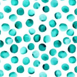 Turquoise Watercolor Dots // Small