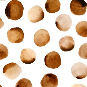 Watercolor Dots // Russet Brown // Large