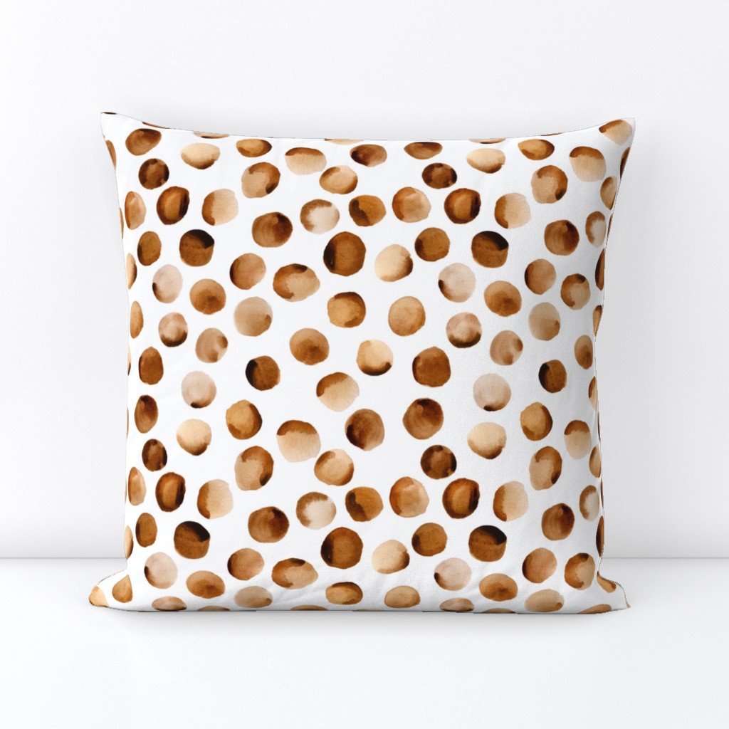 Watercolor Dots // Russet Brown // Medium