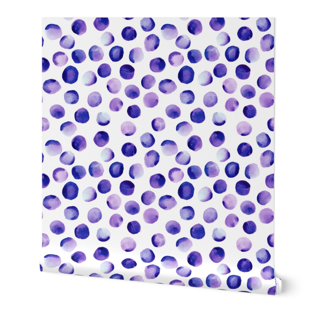 Watercolor Dots // Royal Purple // Large