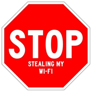 15 red white road signs traffic signs Graffiti vandalism vandalize pop art jokes gags novelty funny stop stealing my wi-fi wifi bandwidth slow internet connection pop culture 1st first world problems annoying irritating   