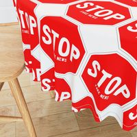 6 red white black road signs traffic signs Graffiti vandalism vandalize markers pop art jokes gags novelty funny stop fake news memes social media