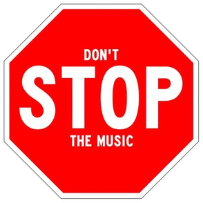 20 red white road signs traffic signs Graffiti vandalism vandalize pop art don't stop the music inspirational motivational encouraging messages