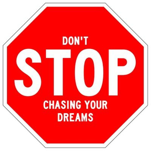 19 red white road signs traffic signs Graffiti vandalism vandalize pop art don't stop chasing your dreams inspirational messages