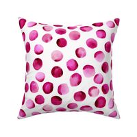 Watercolor Dots // Deep Cerise // Large