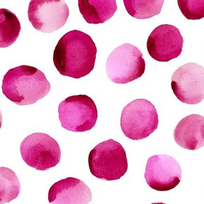 Watercolor Dots // Deep Cerise // Large