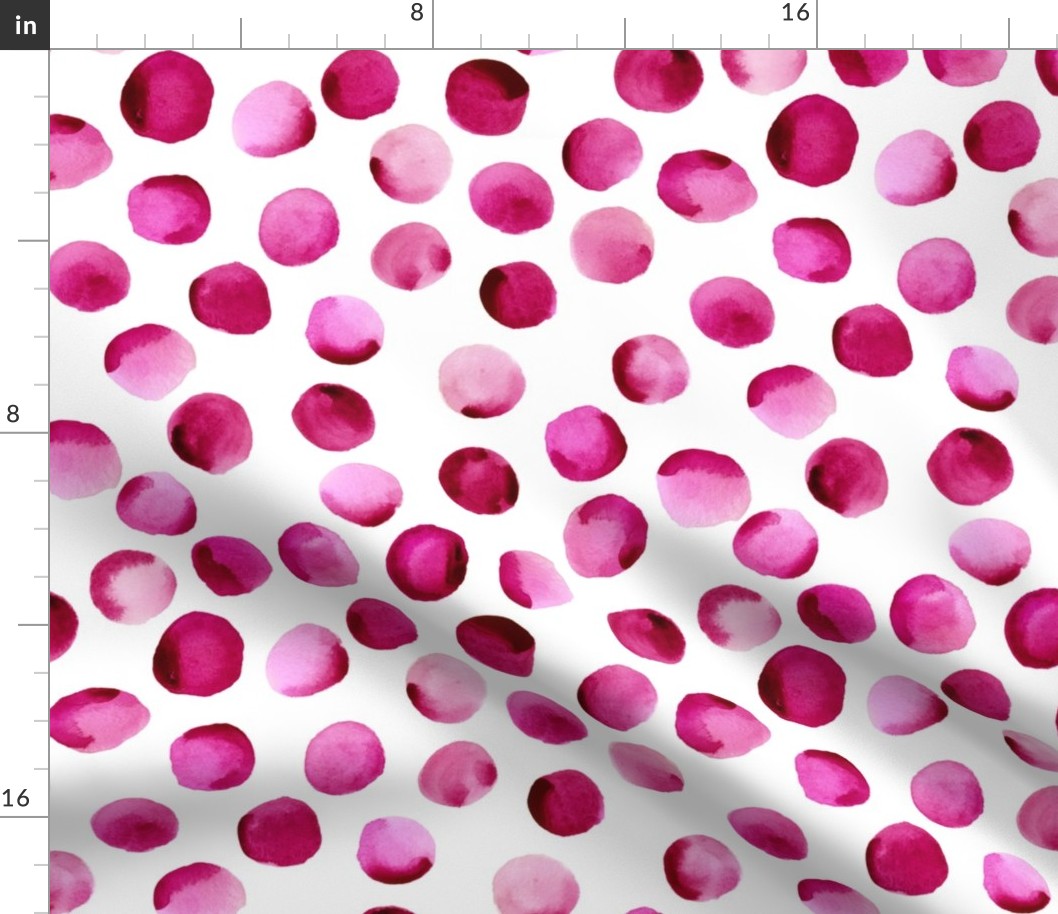 Watercolor Dots // Deep Cerise // Large