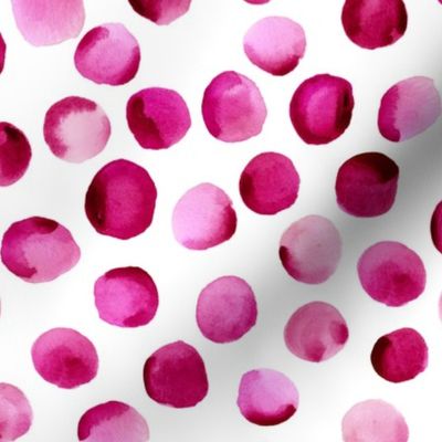 Watercolor Dots // Deep Cerise // Medium