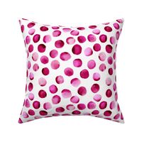 Watercolor Dots // Deep Cerise // Medium