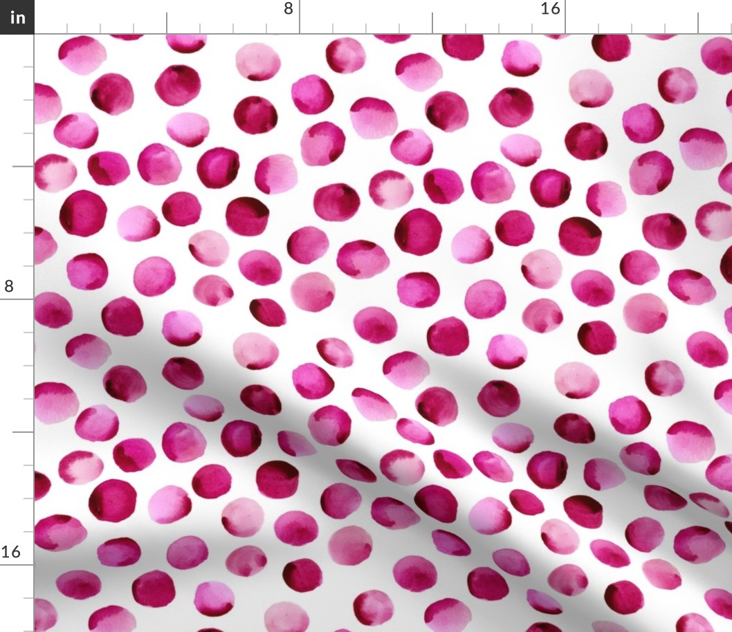 Watercolor Dots // Deep Cerise // Medium