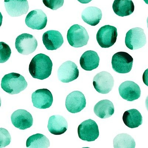 Emerald Watercolor Dots // Medium