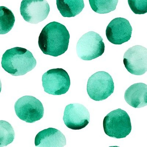 Emerald Watercolor Dots // Large